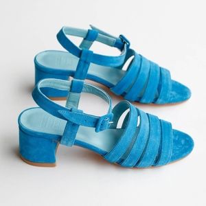 Maryam Nassir Zadeh Turquoise Suede Palma Sandal 37